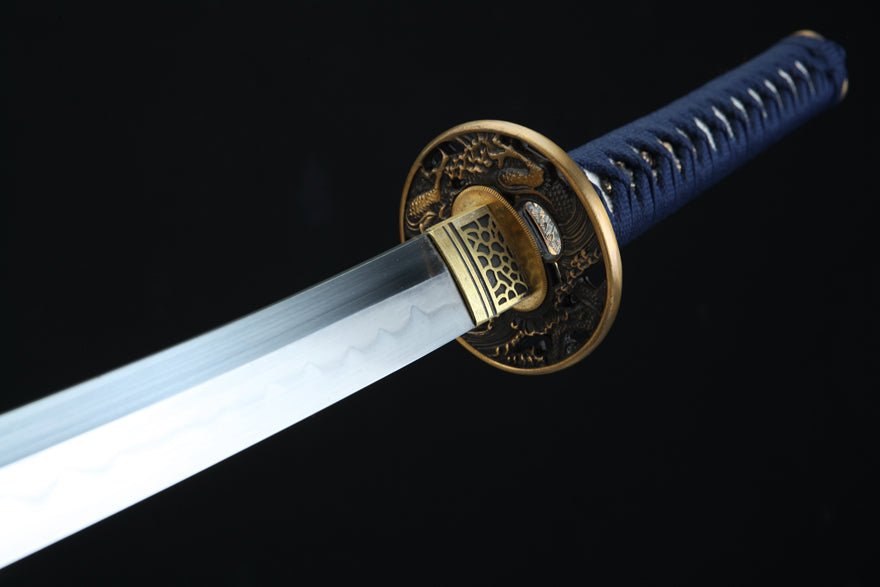 Katana Double Dragons T10 Clay Tempered Black Saya 雙龍 | KatanaSwordArt Katana For Sale