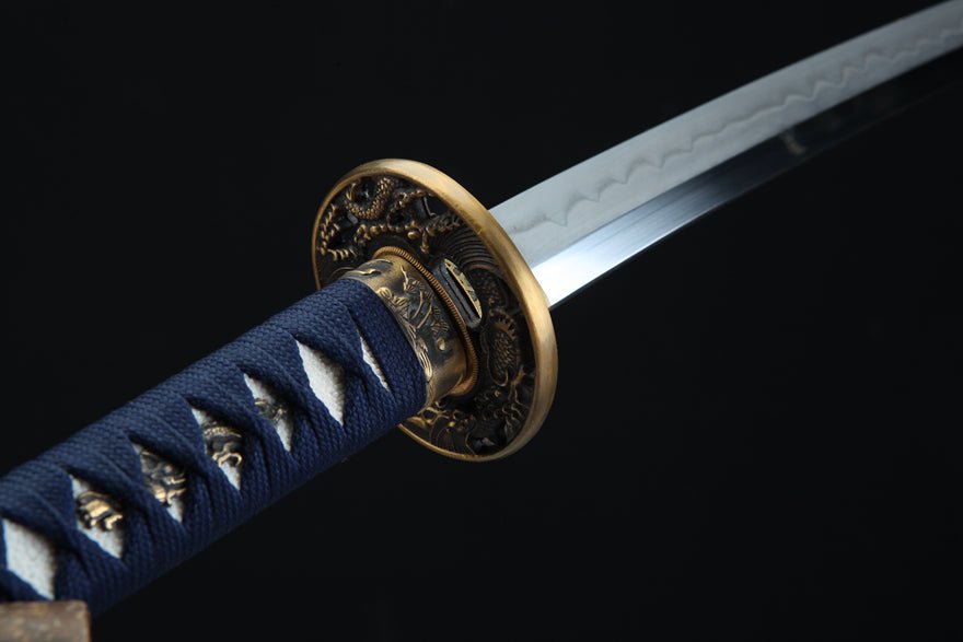 Katana Double Dragons T10 Clay Tempered Black Saya 雙龍 | KatanaSwordArt Katana For Sale