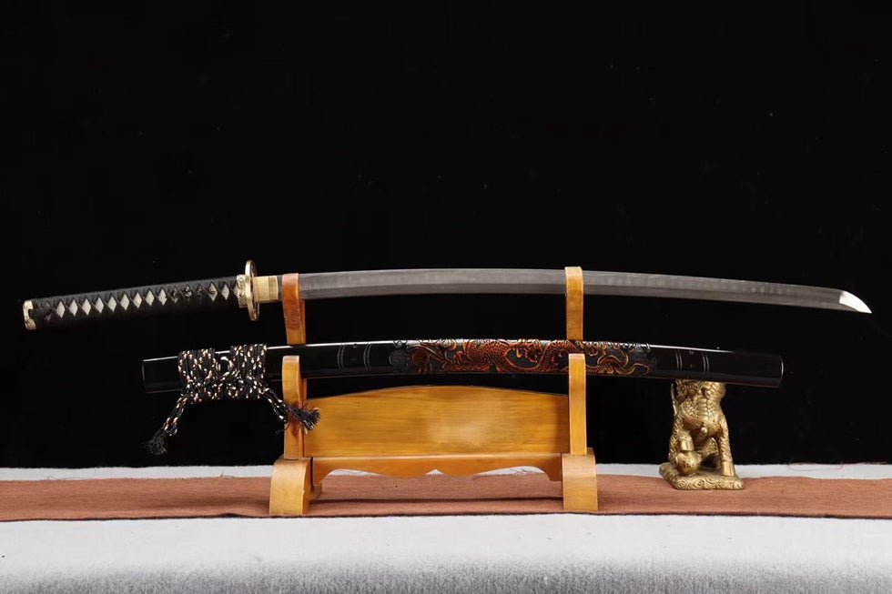 Katana Dragon Horse Damascus Folded Dragon Sculpture Saya 龍馬 | KatanaSwordArt Katana For Sale 2025