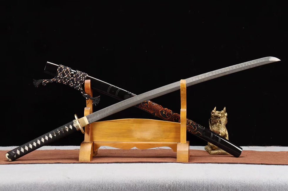 Katana Dragon Horse Damascus Folded Dragon Sculpture Saya 龍馬 | KatanaSwordArt Katana For Sale 2025