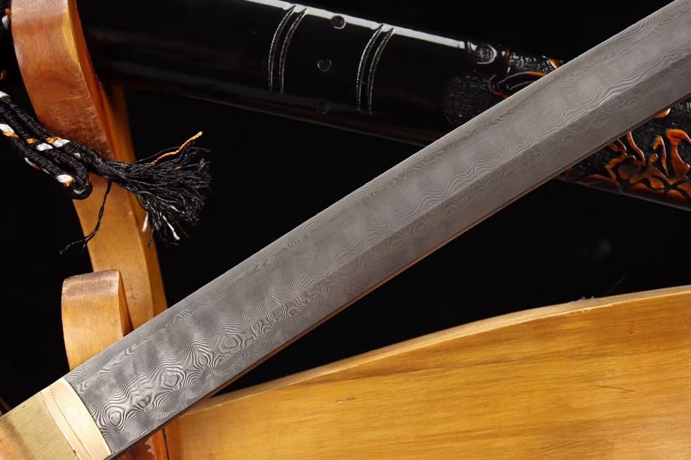 Katana Dragon Horse Damascus Folded Dragon Sculpture Saya 龍馬 | KatanaSwordArt Katana For Sale 2025