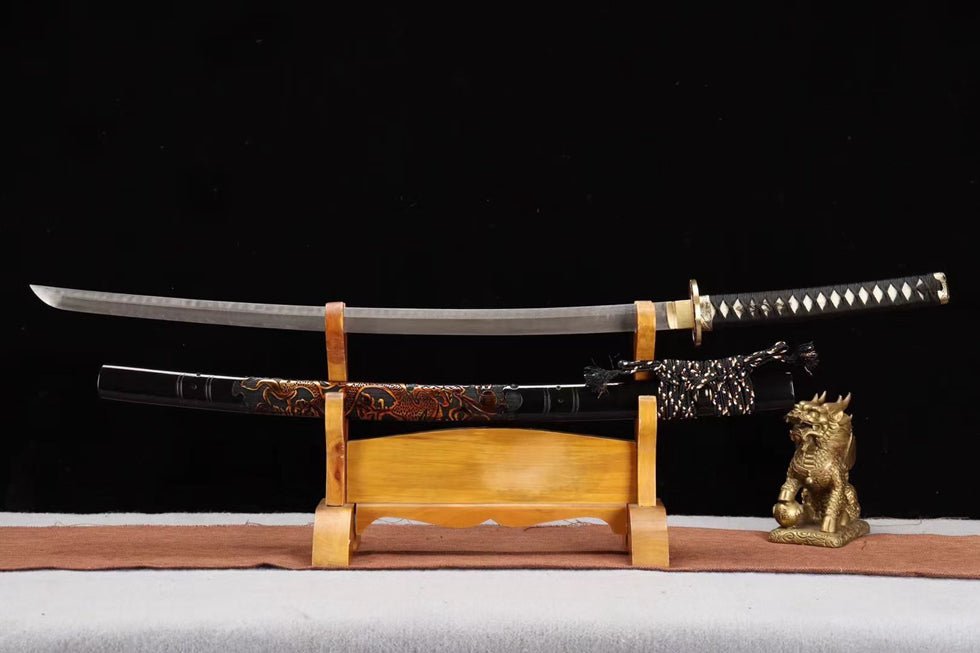 Katana Dragon Horse Damascus Folded Dragon Sculpture Saya 龍馬 | KatanaSwordArt Katana For Sale 2025