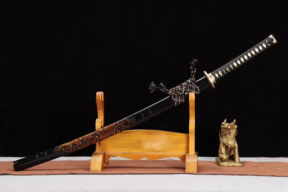 Katana Dragon Horse Damascus Folded Dragon Sculpture Saya 龍馬 | KatanaSwordArt Katana For Sale 2025