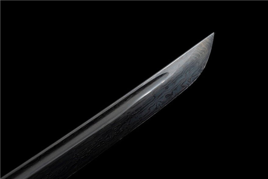 Katana Eagle Eye Damascus Folded Steel Black Blade 鷹眼 | KatanaSwordArt Katana For Sale