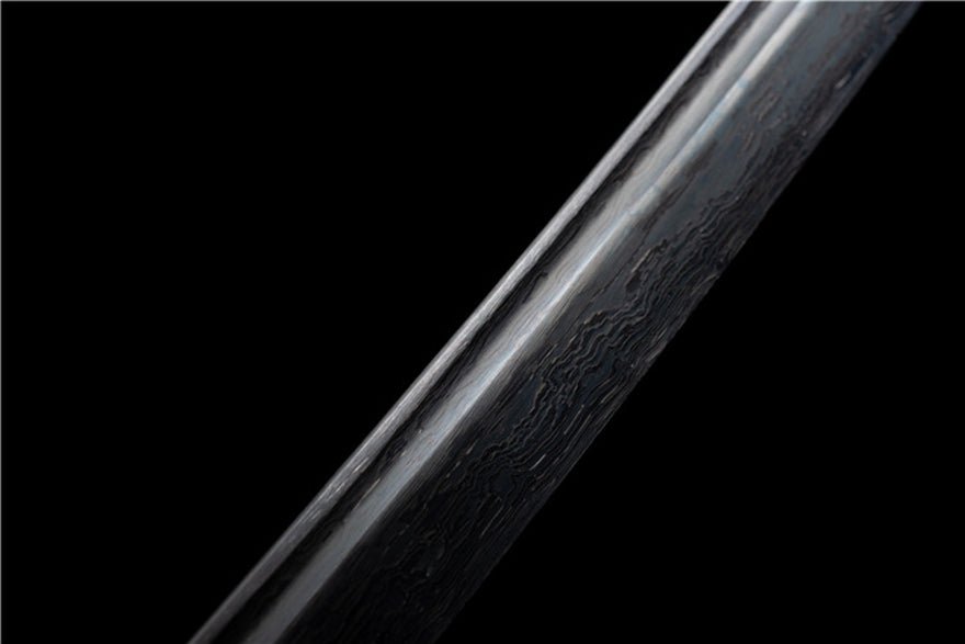 Katana Eagle Eye Damascus Folded Steel Black Blade 鷹眼 | KatanaSwordArt Katana For Sale