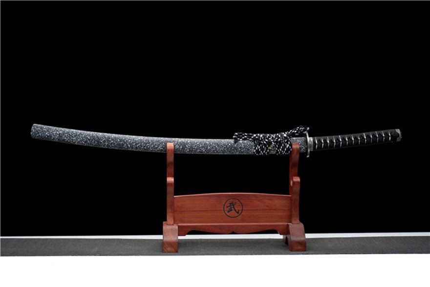 Katana Eagle Eye Damascus Folded Steel Black Blade 鷹眼 | KatanaSwordArt Katana For Sale