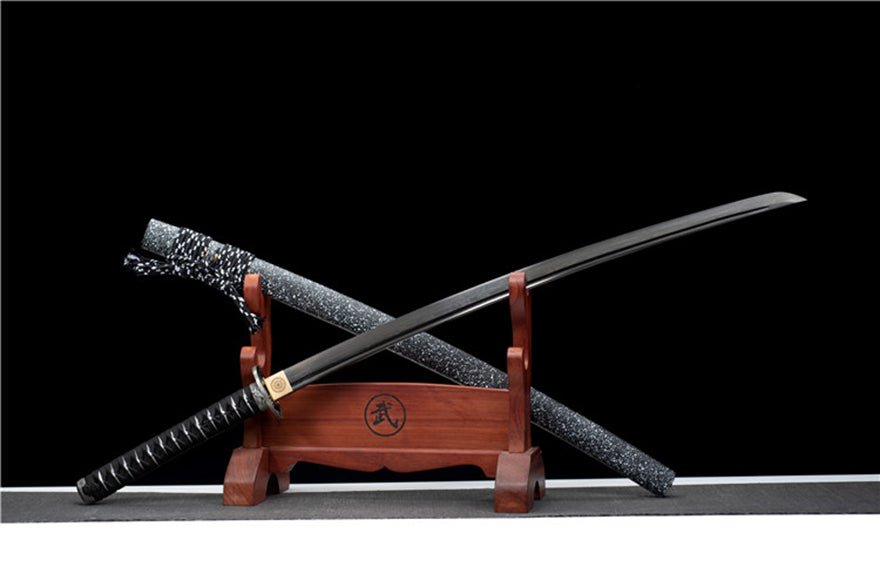 Katana Eagle Eye Damascus Folded Steel Black Blade 鷹眼 | KatanaSwordArt Katana For Sale