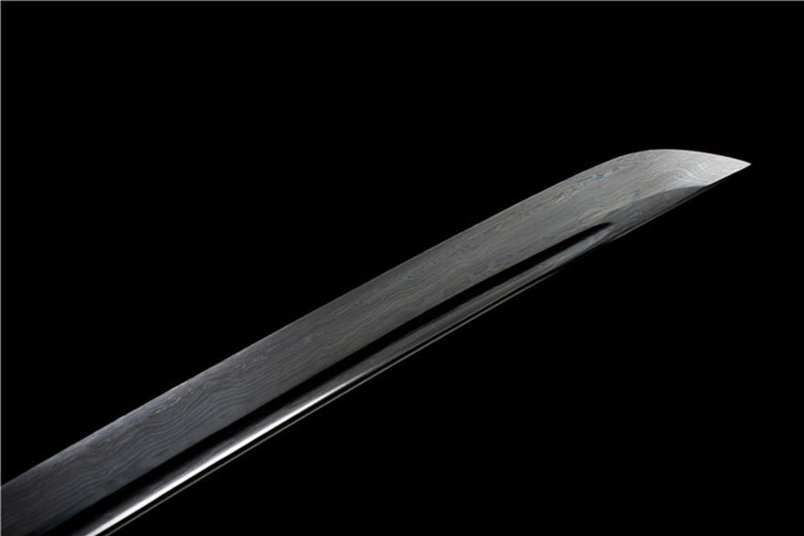 Katana Eagle Eye Damascus Folded Steel Black Blade 鷹眼 | KatanaSwordArt Katana For Sale