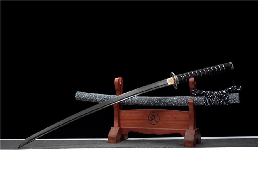 Katana Eagle Eye Damascus Folded Steel Black Blade 鷹眼 | KatanaSwordArt Katana For Sale