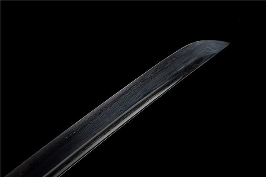 Katana Eagle Eye Damascus Folded Steel Black Blade 鷹眼 | KatanaSwordArt Katana For Sale