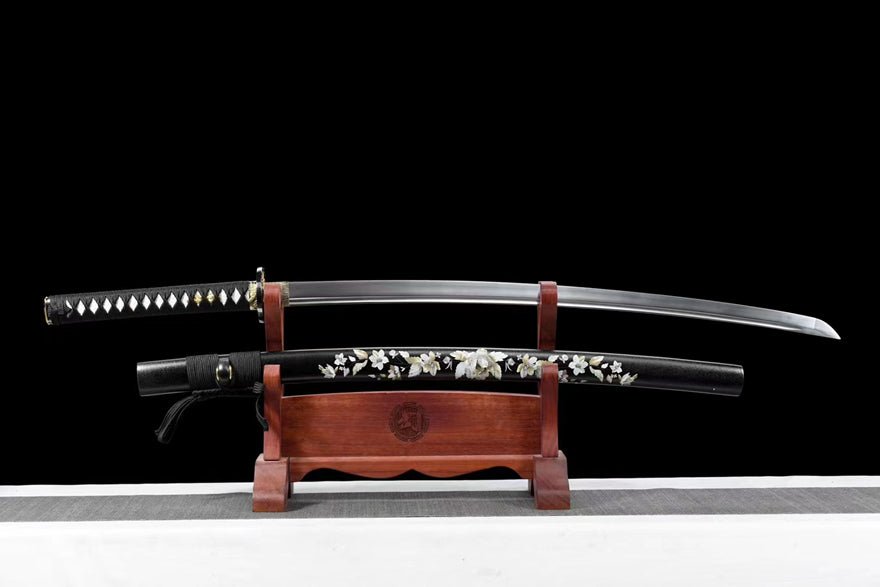 Katana Fanhua Spring Steel Black Saya 繁花 | KatanaSwordArt Katana For Sale