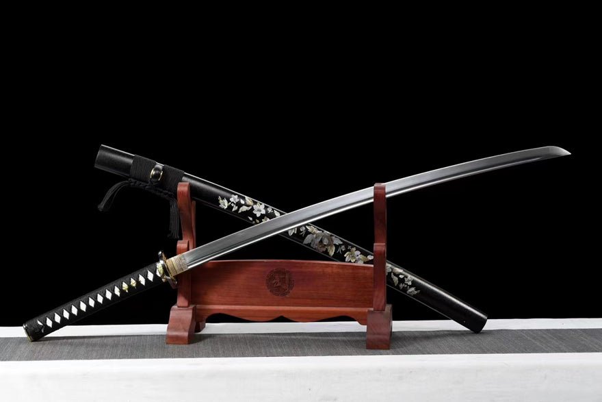 Katana Fanhua Spring Steel Black Saya 繁花 | KatanaSwordArt Katana For Sale