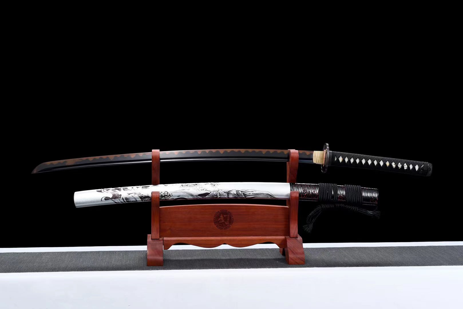 Katana Fuxi Damascus Folded Clay Tempered Fire Blade 伏羲 | KatanaSwordArt Katana For Sale 2025
