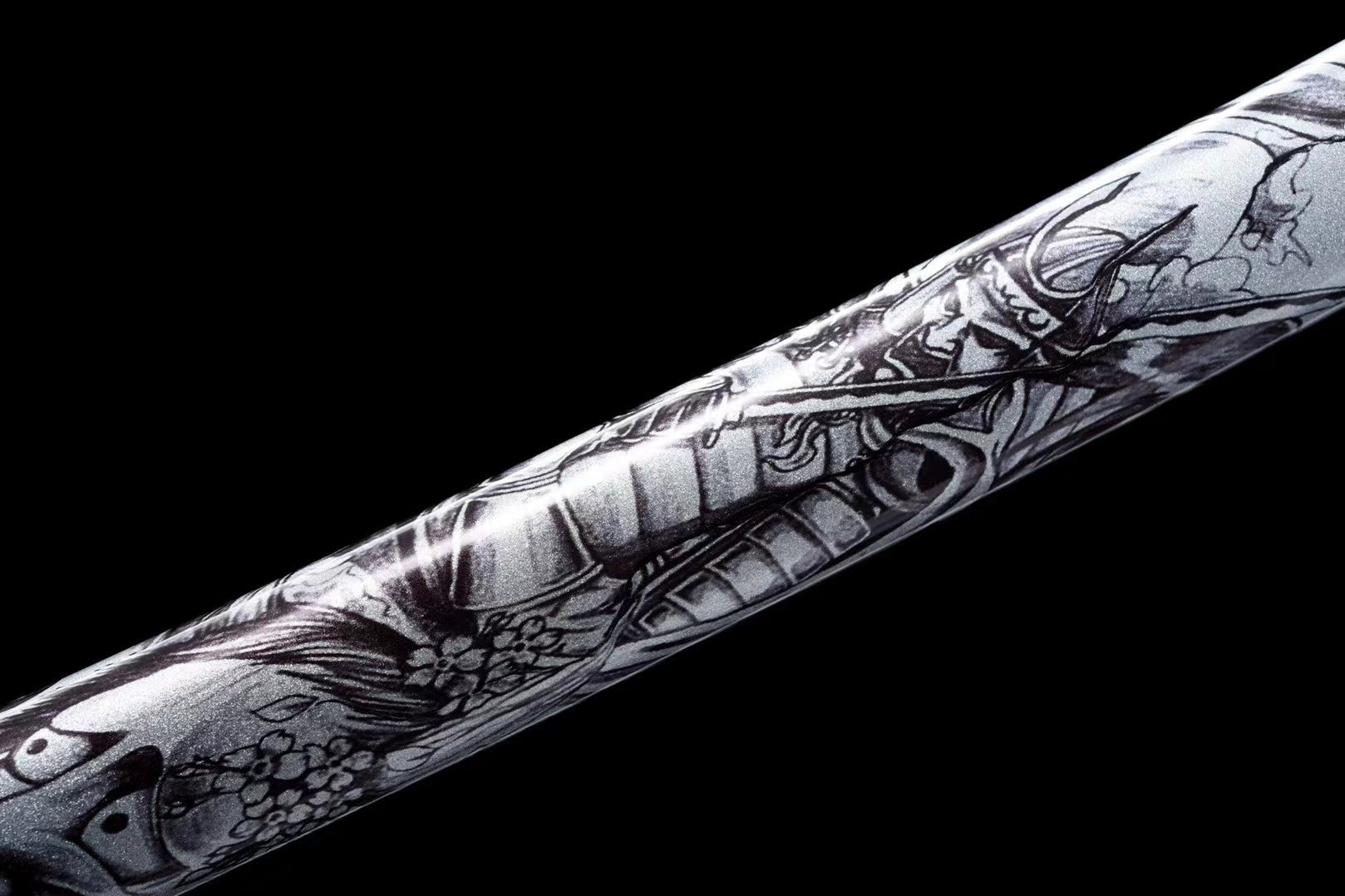 Katana Fuxi Damascus Folded Clay Tempered Fire Blade 伏羲 | KatanaSwordArt Katana For Sale 2025