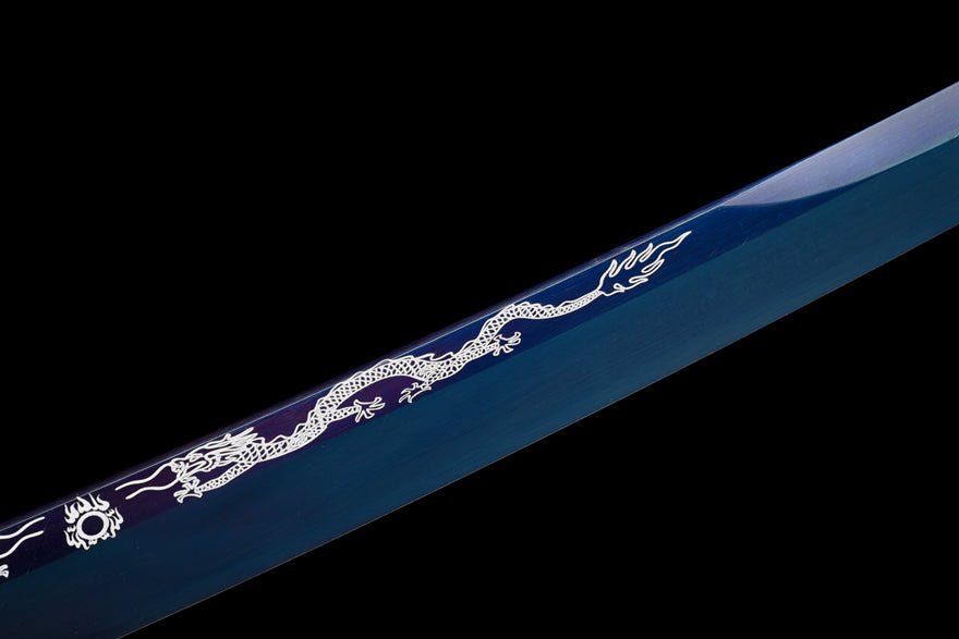 Katana Geranosaurus Spring Steel Blue Blade 鶴龍 | KatanaSwordArt Katana For Sale