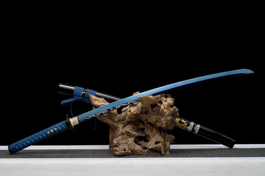 Katana Geranosaurus Spring Steel Blue Blade 鶴龍 | KatanaSwordArt Katana For Sale