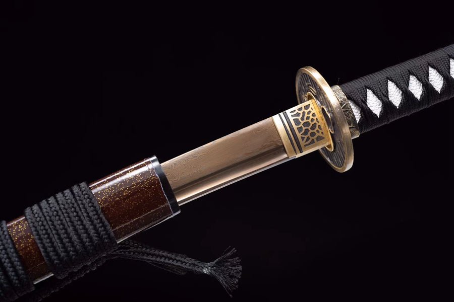 Katana Golden Jinzhu Damascus Folded Red 金竹 | KatanaSwordArt Katana For Sale 2025