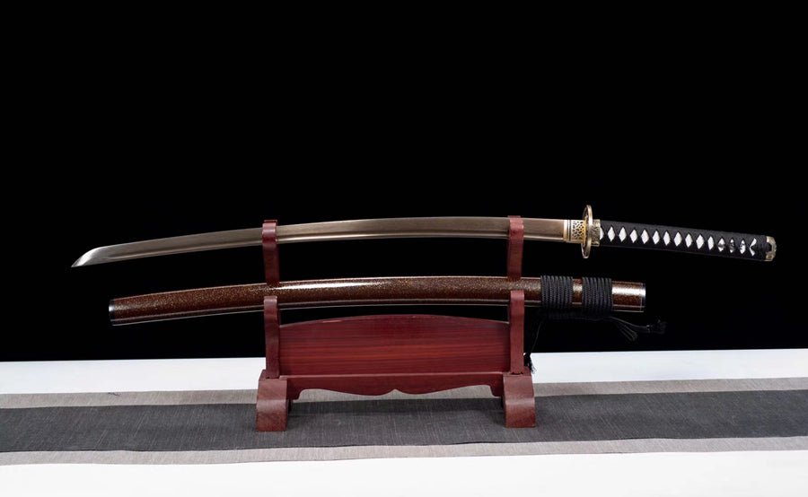 Katana Golden Jinzhu Damascus Folded Red 金竹 | KatanaSwordArt Katana For Sale 2025