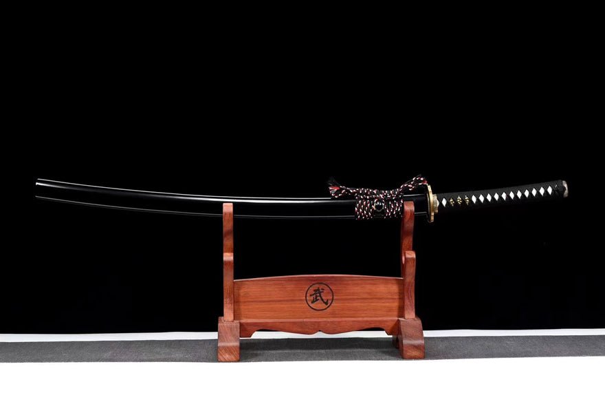 Katana Gushen Damascus Folded Steel Black Saya 古神 | KatanaSwordArt Katana For Sale 2025