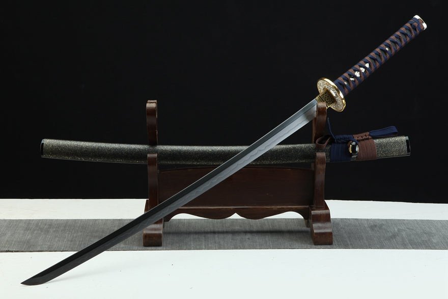 Katana Hane T10 High Carbon Steel Black Saya 千羽 | KatanaSwordArt Katana For Sale
