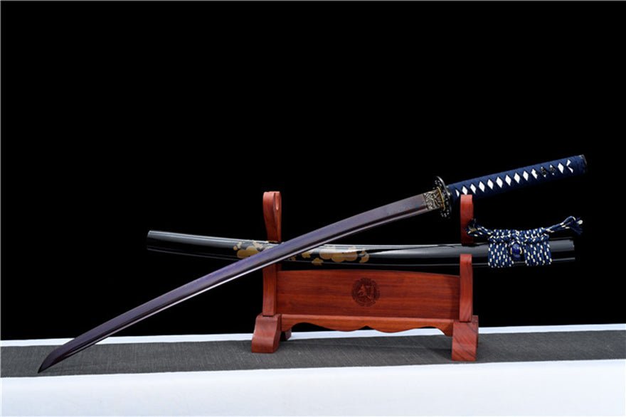 Katana HanXiang Damascus Folded Steel Blue Blade 寒香 | KatanaSwordArt Katana For Sale