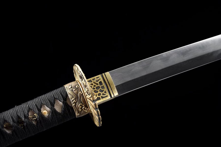 Katana Heronsbill Tsuba Damascus Steel Clay Tempered Black 宮本 | KatanaSwordArt Katana For Sale 2025