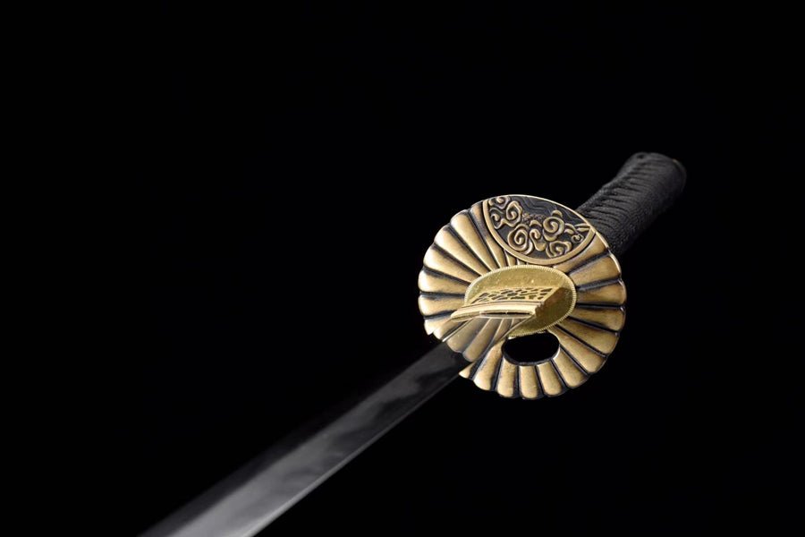 Katana Heronsbill Tsuba Damascus Steel Clay Tempered Black 宮本 | KatanaSwordArt Katana For Sale 2025