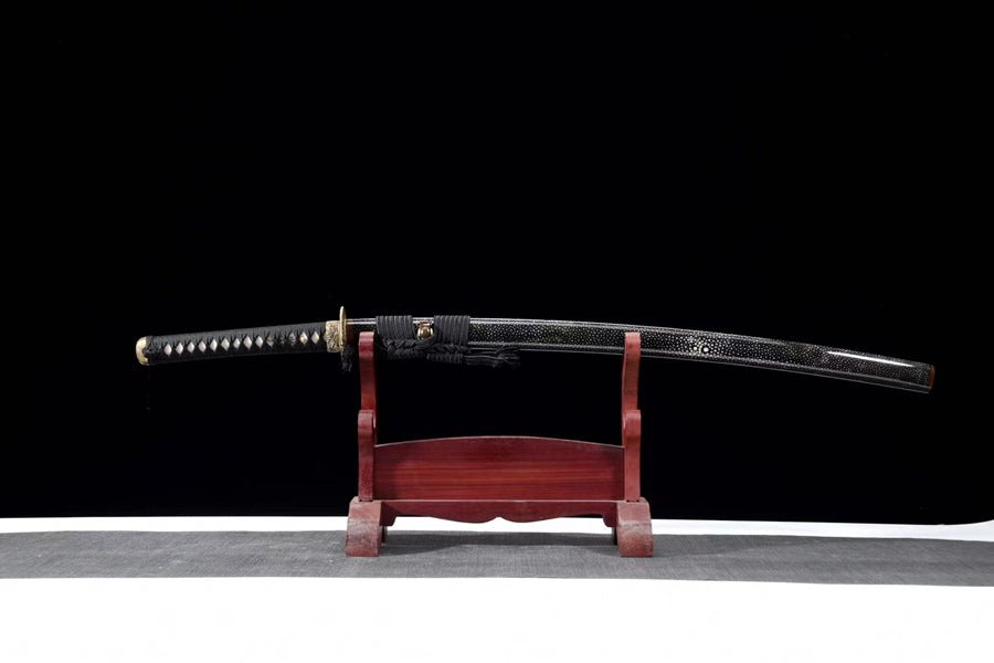 Katana Heronsbill Tsuba Damascus Steel Clay Tempered Black 宮本 | KatanaSwordArt Katana For Sale 2025