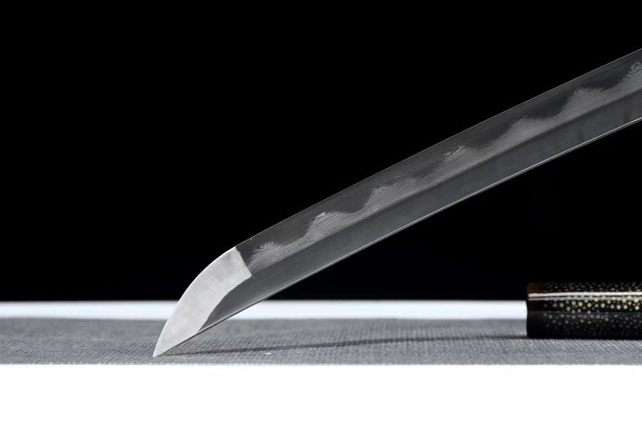 Katana Heronsbill Tsuba Damascus Steel Clay Tempered Black 宮本 | KatanaSwordArt Katana For Sale 2025