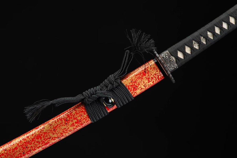 Katana Heronsbill Flame Grain Damascus Steel Clay Tempered 火花 | KatanaSwordArt Katana For Sale 2025
