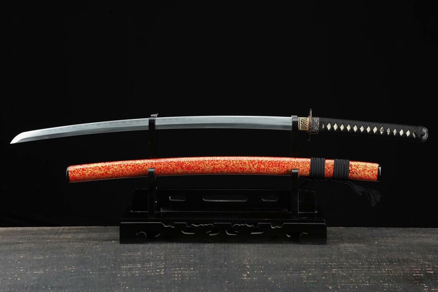 Katana Heronsbill Flame Grain Damascus Steel Clay Tempered 火花 | KatanaSwordArt Katana For Sale 2025