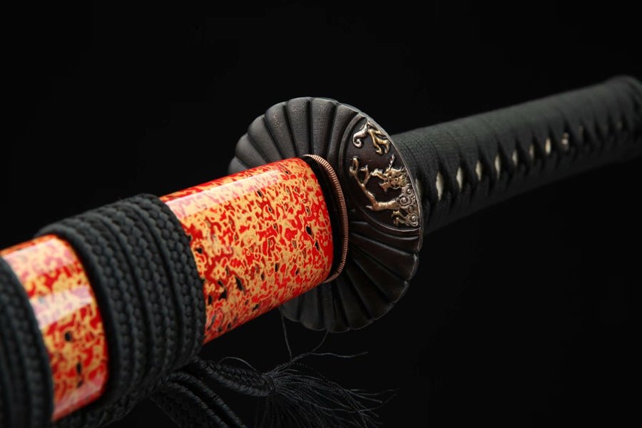 Katana Heronsbill Flame Grain Damascus Steel Clay Tempered 火花 | KatanaSwordArt Katana For Sale 2025