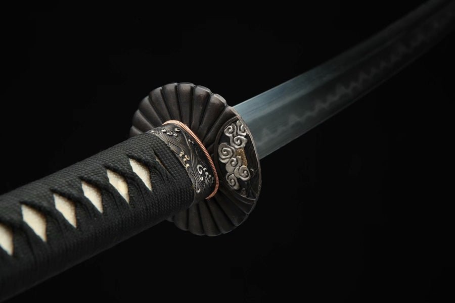 Katana Heronsbill Flame Grain Damascus Steel Clay Tempered 火花 | KatanaSwordArt Katana For Sale 2025