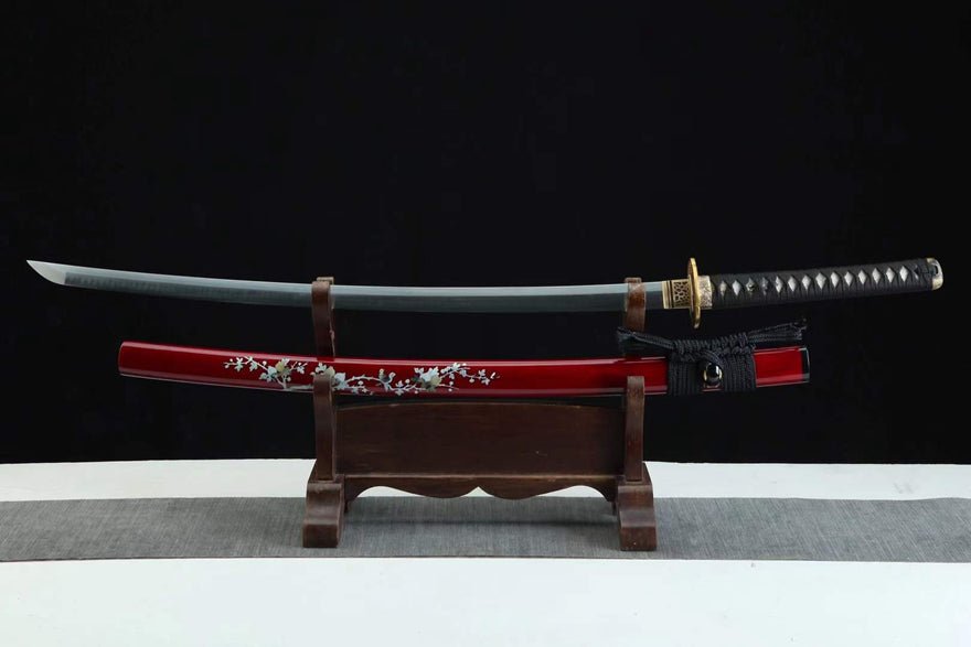 Katana Hong Chrysanthemum 1095 Carbon Clay Tempered Red Saya 紅菊 | KatanaSwordArt Katana For Sale 2025