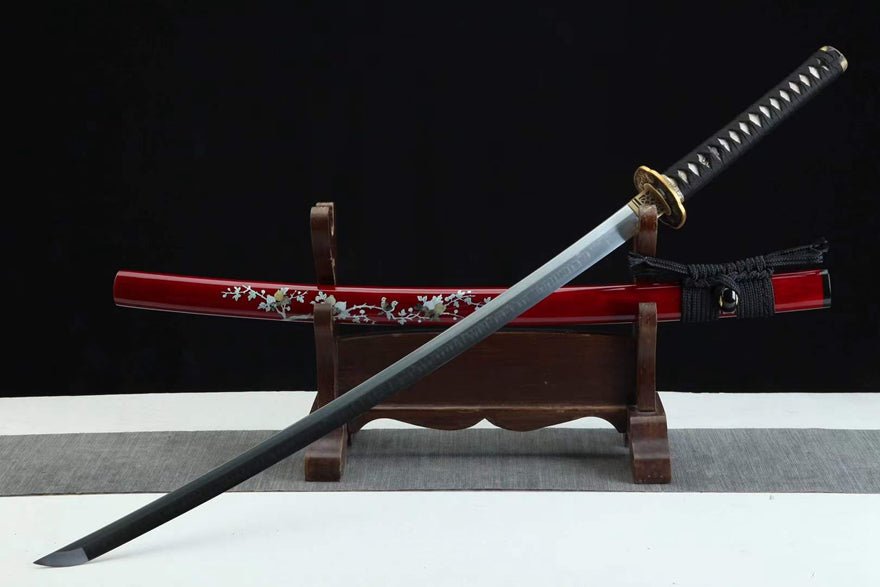 Katana Hong Chrysanthemum 1095 Carbon Clay Tempered Red Saya 紅菊 | KatanaSwordArt Katana For Sale 2025