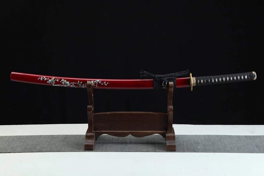 Katana Hong Chrysanthemum 1095 Carbon Clay Tempered Red Saya 紅菊 | KatanaSwordArt Katana For Sale 2025