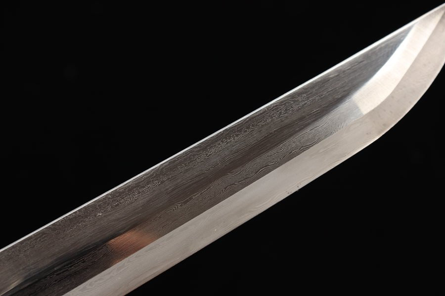 Katana Jiuyou Damascus Folded Yellow Saya 九幽 | KatanaSwordArt Katana For Sale