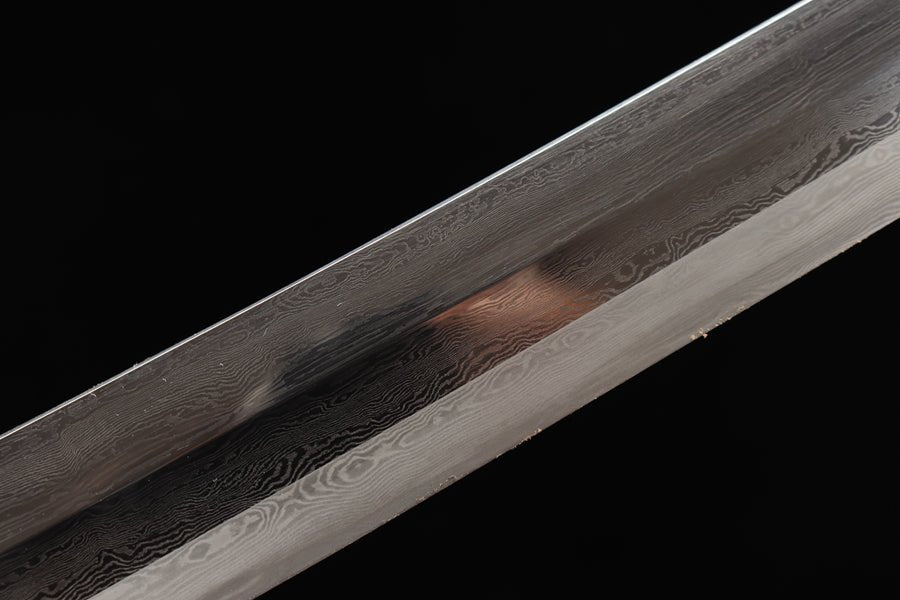 Katana Jiuyou Damascus Folded Yellow Saya 九幽 | KatanaSwordArt Katana For Sale