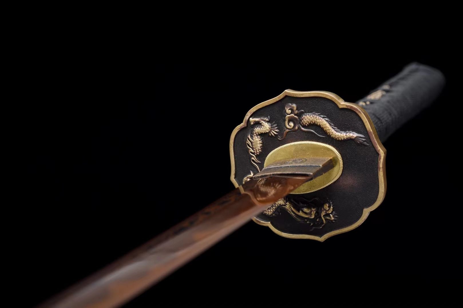 Katana Lianyu Damascus Steel Clay Tempered Dark Red Blade 獄龍 | KatanaSwordArt Katana For Sale 2025