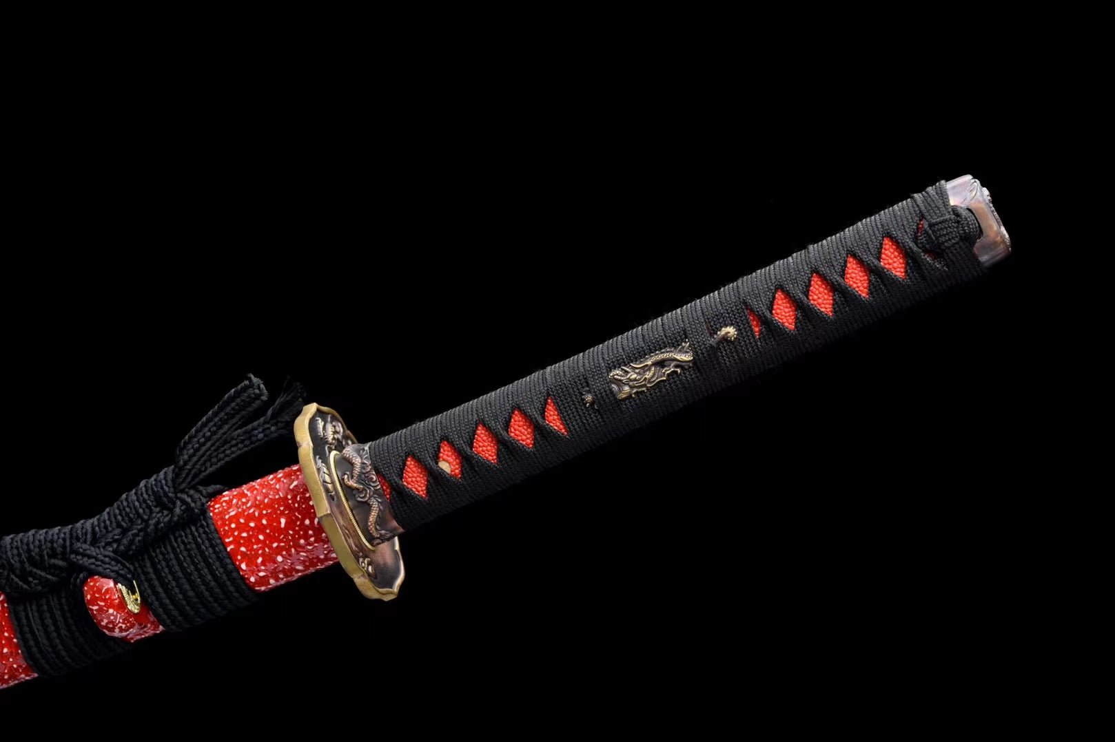 Katana Lianyu Damascus Steel Clay Tempered Dark Red Blade 獄龍 | KatanaSwordArt Katana For Sale 2025