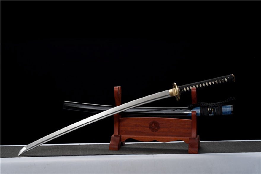Katana Longmen Damascus Folded Clay Tempered Black Saya 龍門 | KatanaSwordArt Katana For Sale 2025