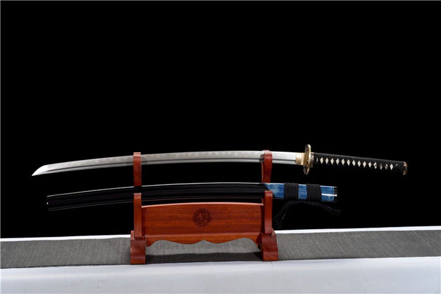 Katana Longmen Damascus Folded Clay Tempered Black Saya 龍門 | KatanaSwordArt Katana For Sale 2025