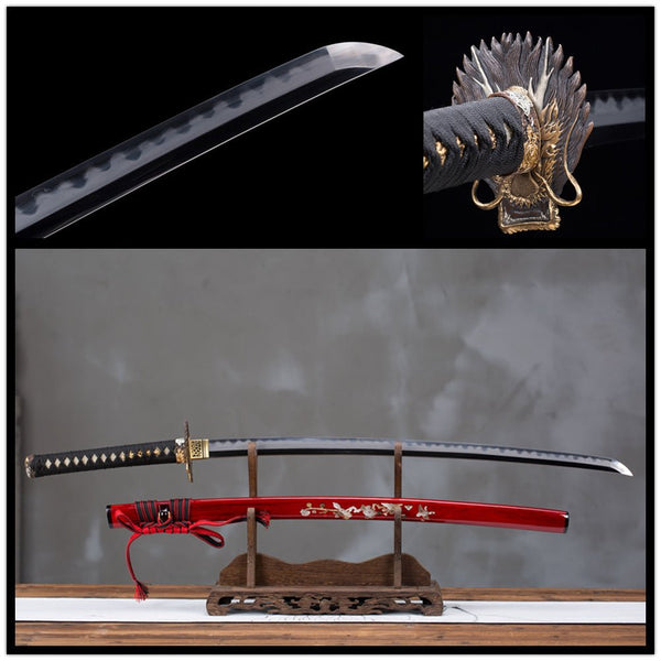Clay Tempered 1095 Steel Hand Forged One Piece Enma Japanese Katana Sword