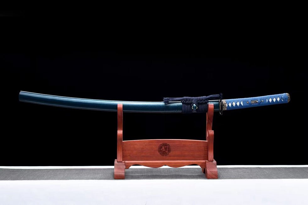 Katana Maple Leaf Damascus Folded Blue Blade 楓葉 | KatanaSwordArt Katana For Sale 2025