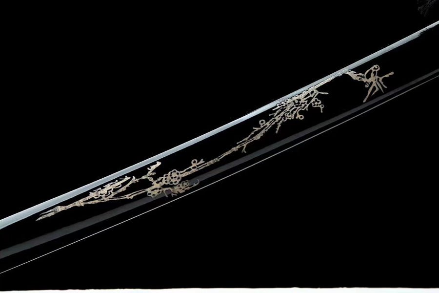 Katana Meishao T10 Clay Tempered Silver Tsuba 梅梢 | KatanaSwordArt Katana For Sale 2025