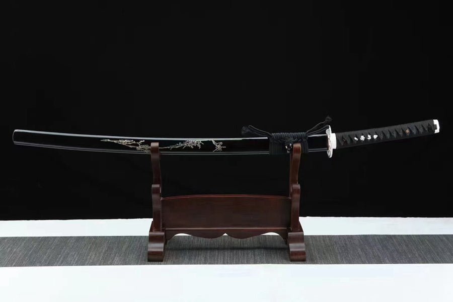 Katana Meishao T10 Clay Tempered Silver Tsuba 梅梢 | KatanaSwordArt Katana For Sale 2025