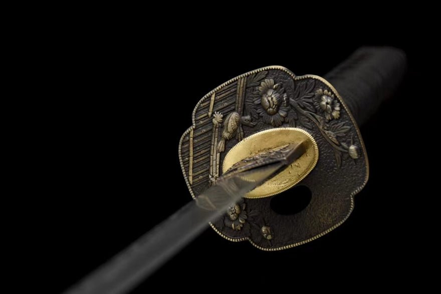 Katana Peony Damascus Folded Steel Black Saya 牡丹 | KatanaSwordArt Katana For Sale 2025