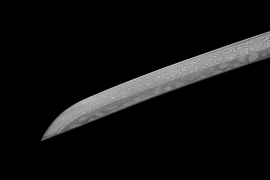 Katana Peony Damascus Folded Steel Black Saya 牡丹 | KatanaSwordArt Katana For Sale 2025