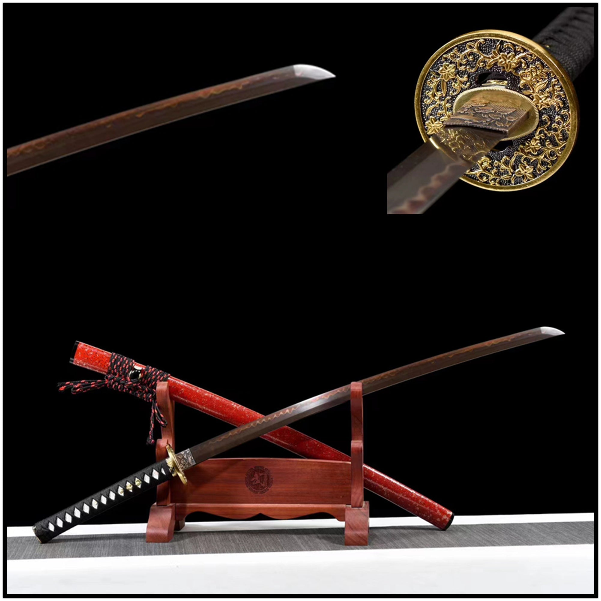 Katana Pinkish Glow T10 Clay Tempered Red Blade 紅霞 | KatanaSwordArt Katana For Sale 2025