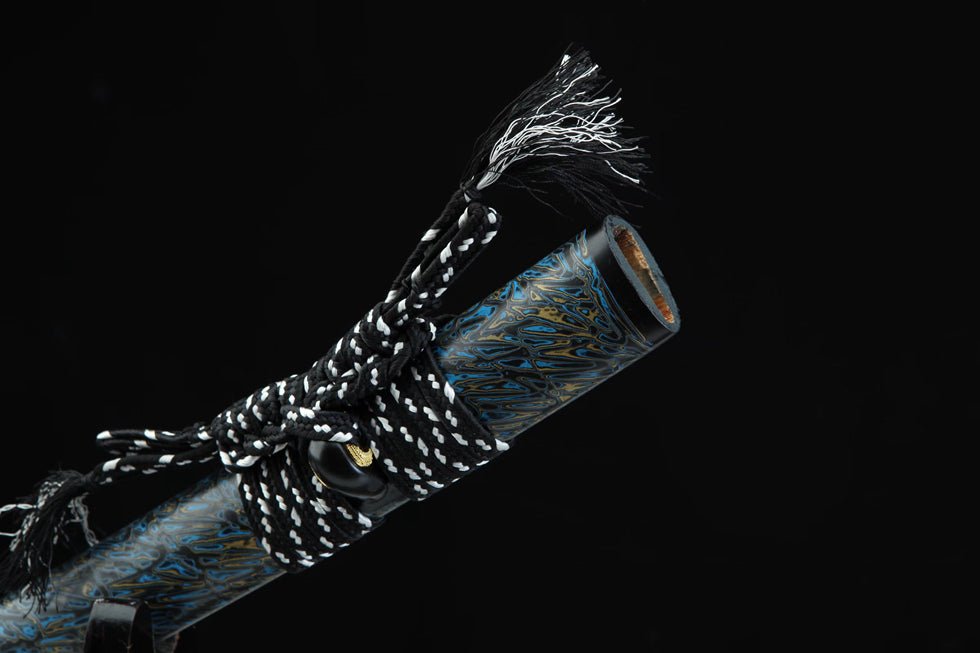 Katana Plum Blossom Blue Flame Damascus Folded Blade 藍梅 | KatanaSwordArt Katana For Sale 2025